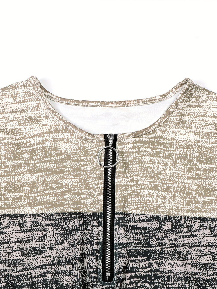 Ophelia | Kleurblok Kwart-Zip Top