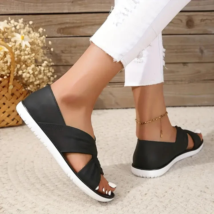 Elena | Gevoerde Cross-Strap Sandalen