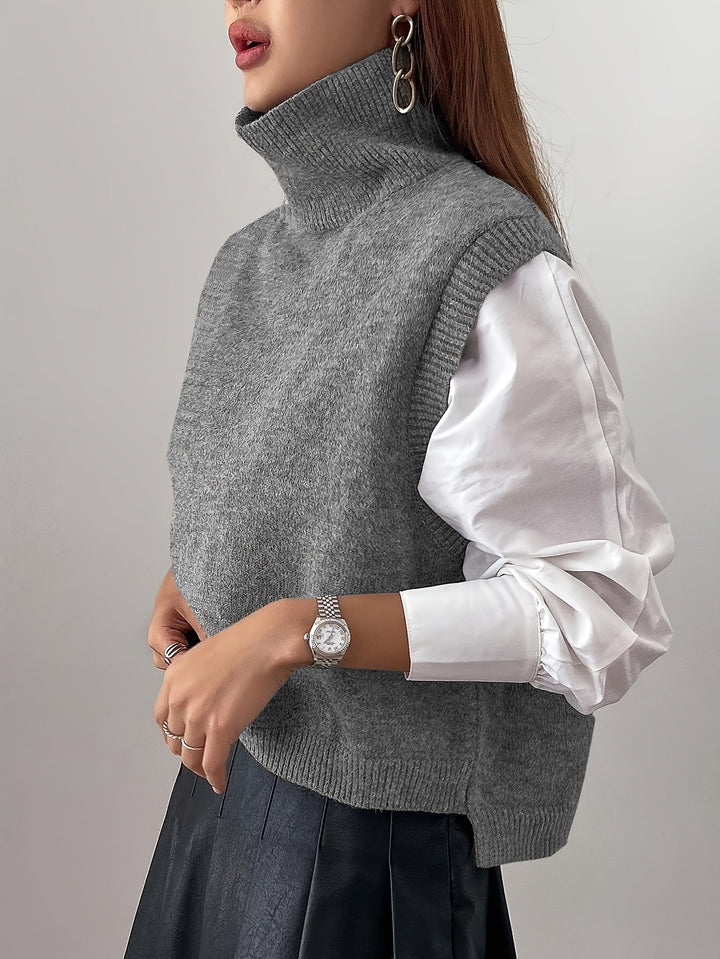 Farrah | Hoge Hals Sweater Vest