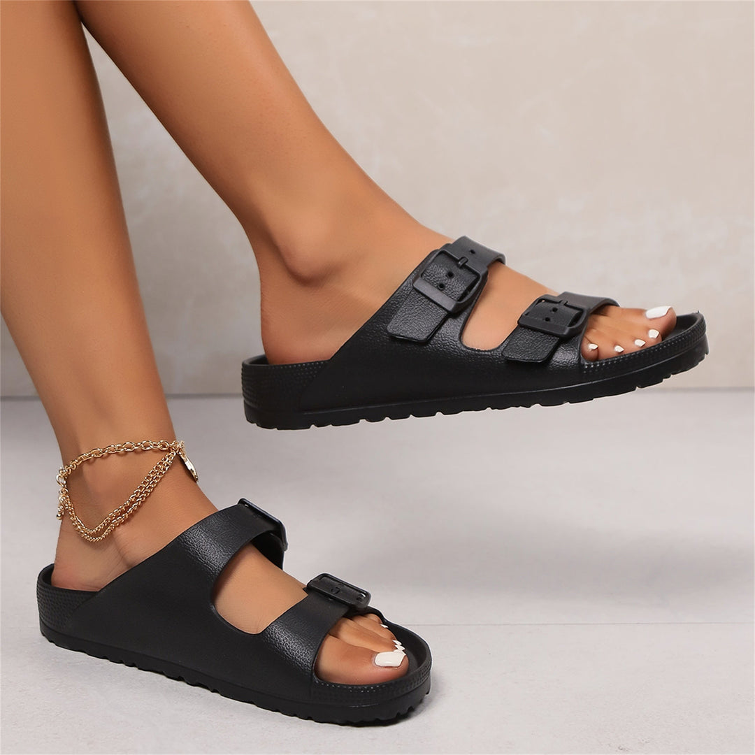 Simone | Dubbele Gesp Comfort Sandalen