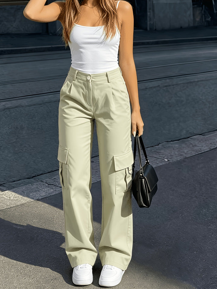 Bonnie | Hoge Taille Wijde Cargo Broek