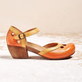 Felicity | Comfortabele Lage Hak T-Strap Sandalen