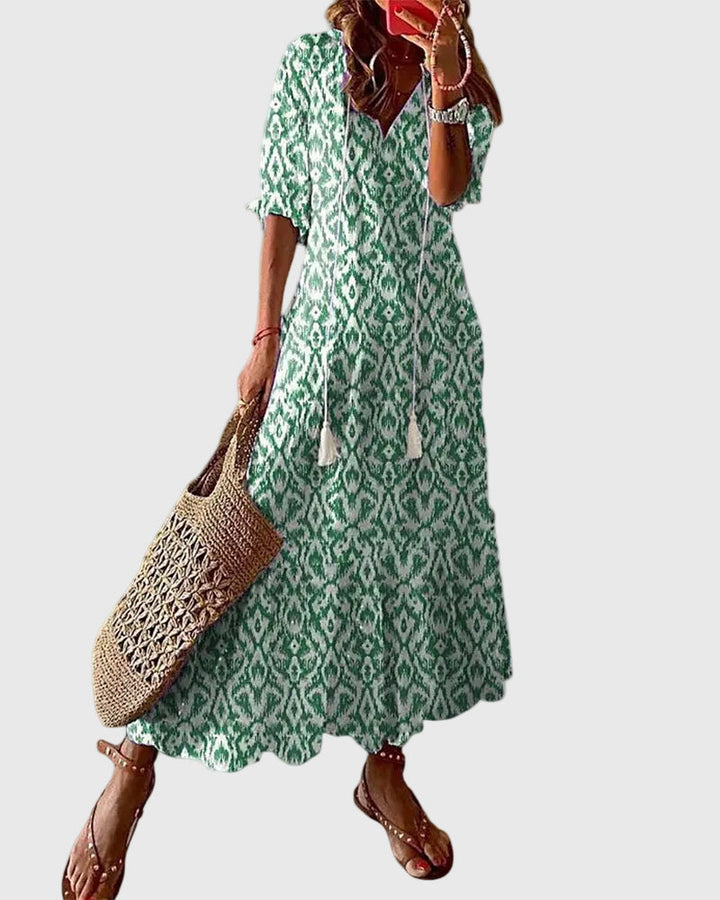 Amalia | Boho Vintage Zomer Maxi Jurk