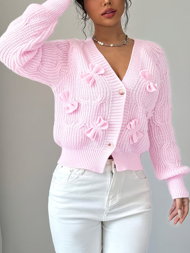 Juniper | Zachte Boogdetail Lange Mouwen Cardigan