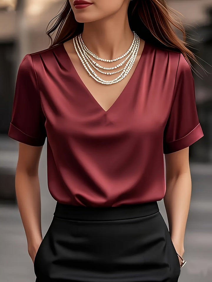 Estelle | Gedrapeerde V-Hals Blouse