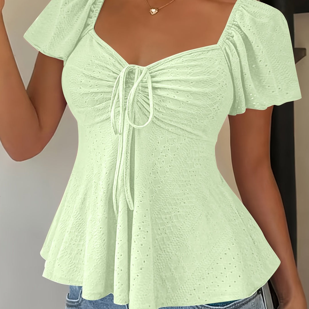 Josephine | Flutter-Mouw Peplum Top
