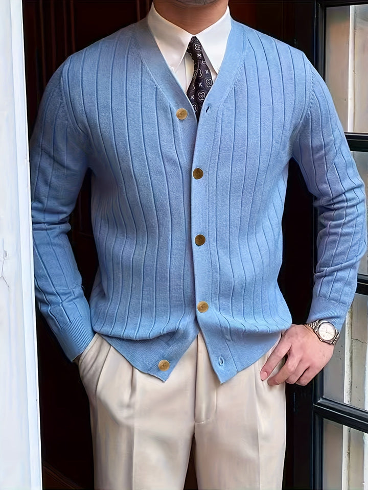 Arthur | Geribbelde Knopen Cardigan