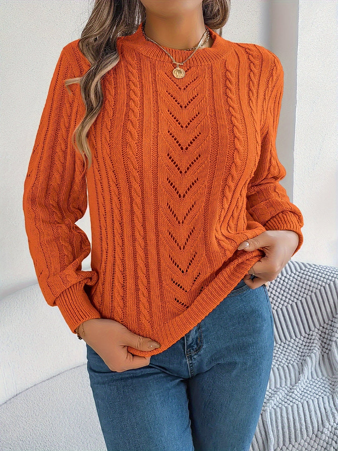 Blythe | Kabelgebreide Textuurtrui