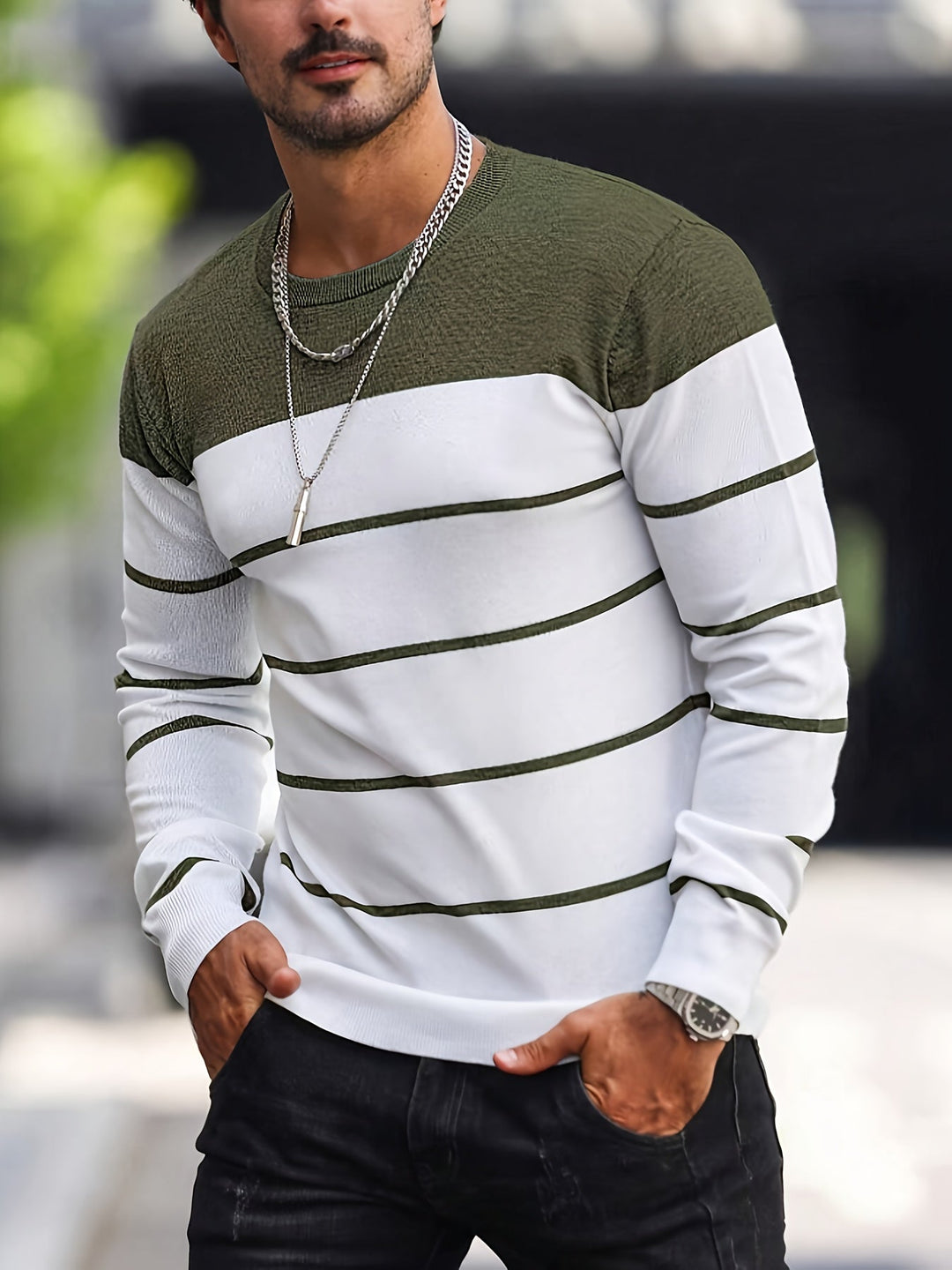 Henry | Gestreepte Crew Neck Trui
