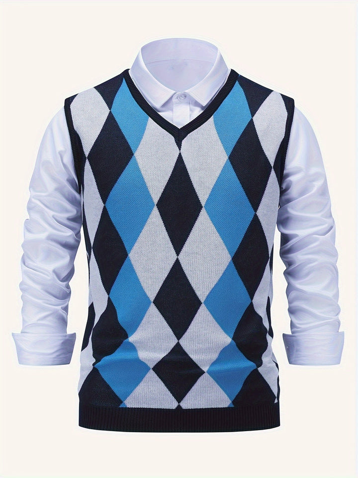 Chandler | Klassieke Argyle Trui Vest