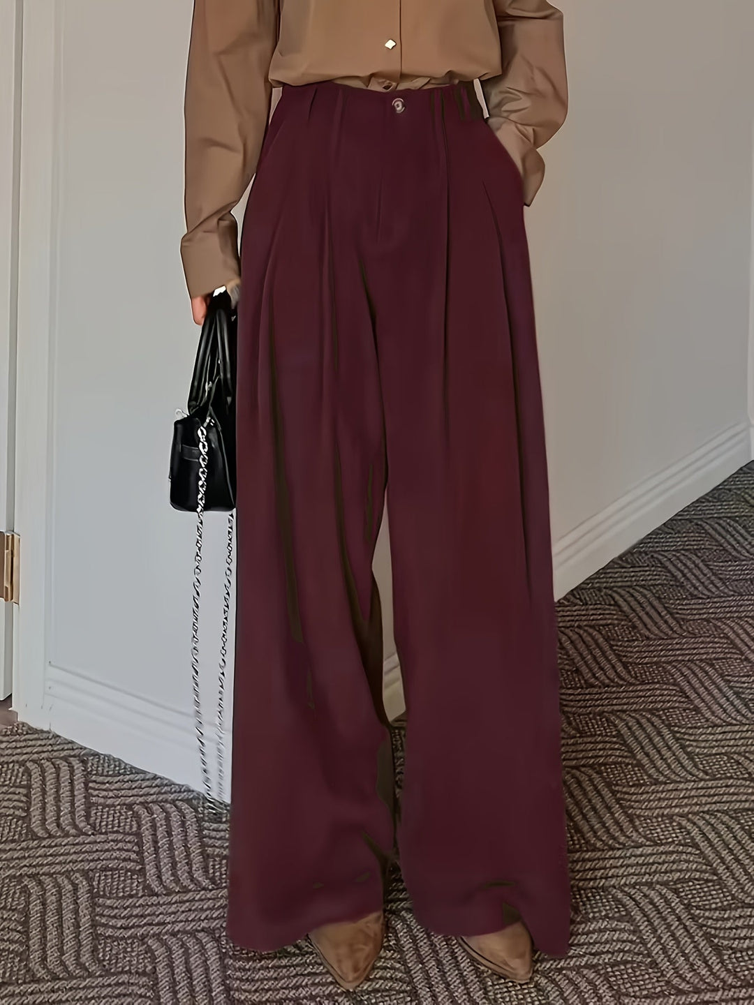 Celine | Geplooide Wijde Pantalon