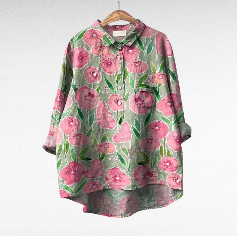 Colleen | Klassieke Multicolor Lange Mouwen Blouse
