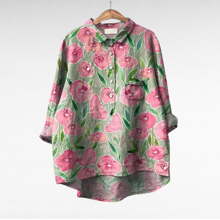 Colleen | Klassieke Multicolor Lange Mouwen Blouse