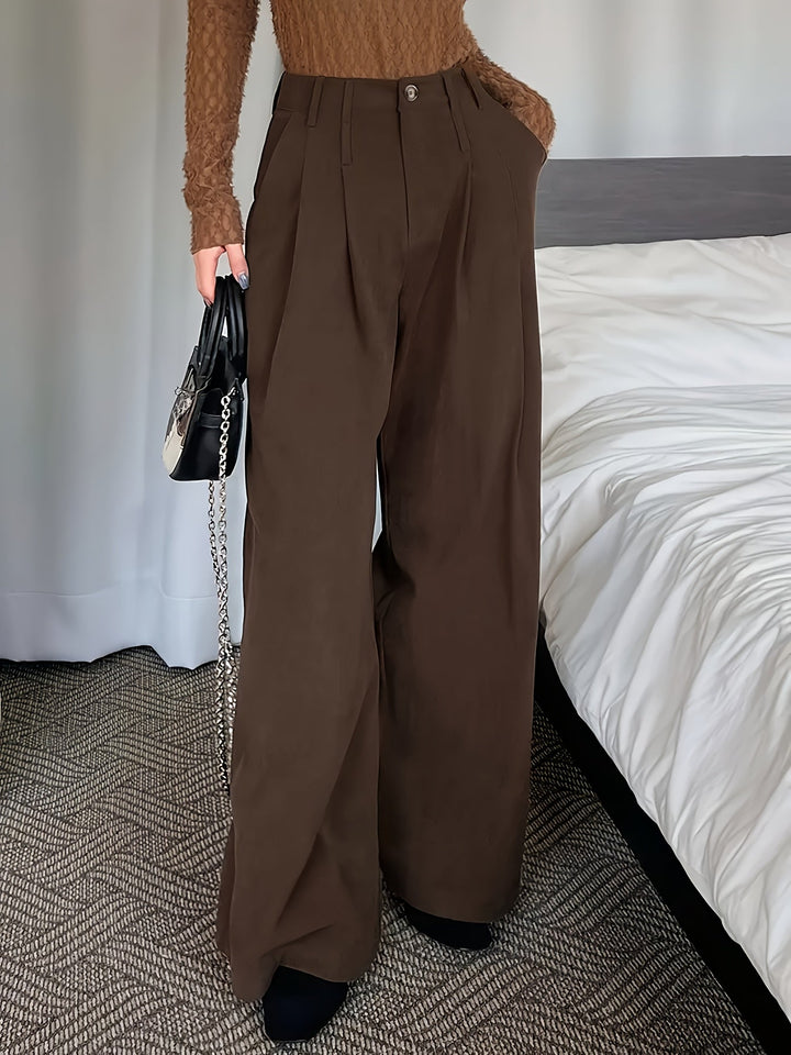 Celine | Geplooide Wijde Pantalon