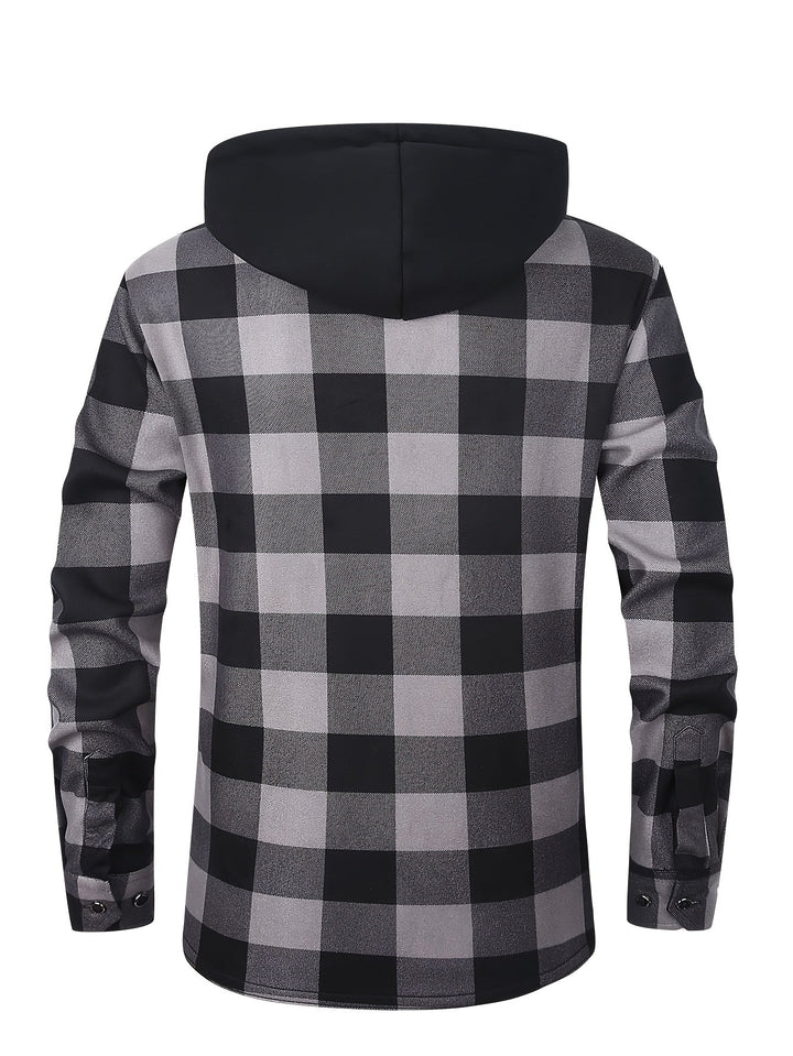Desmond | Geruite Hooded Shirt Jacket