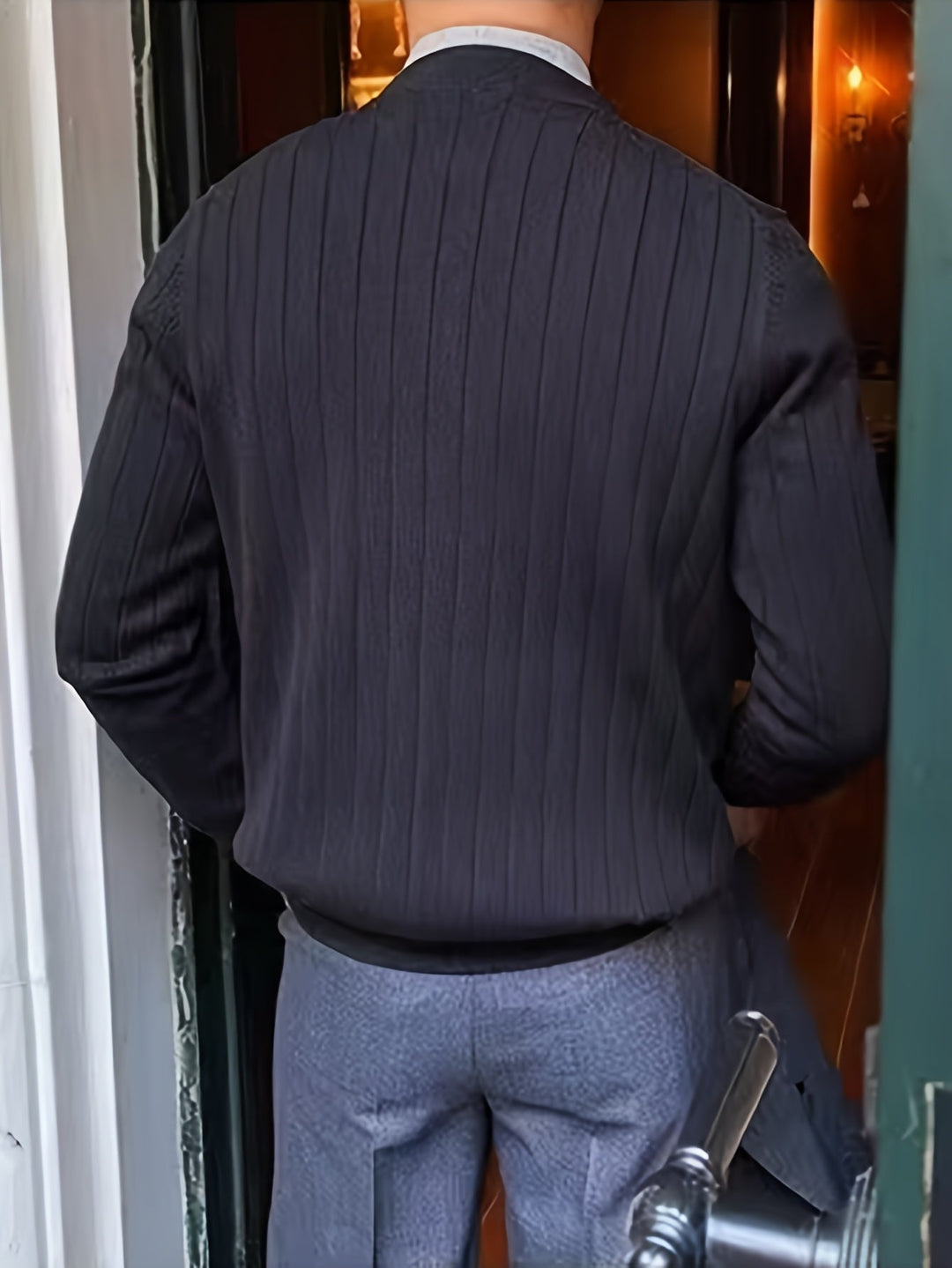 Arthur | Geribbelde Knopen Cardigan