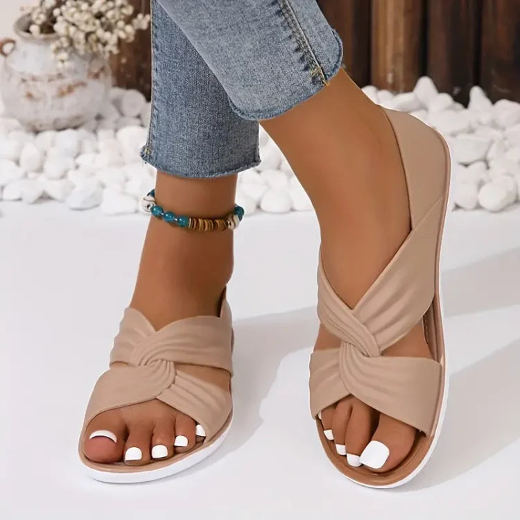 Elena | Gevoerde Cross-Strap Sandalen