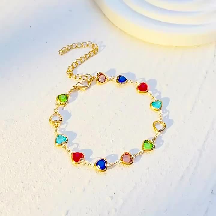 Gail | Stijlvolle Multicolor Hartvormige Armband