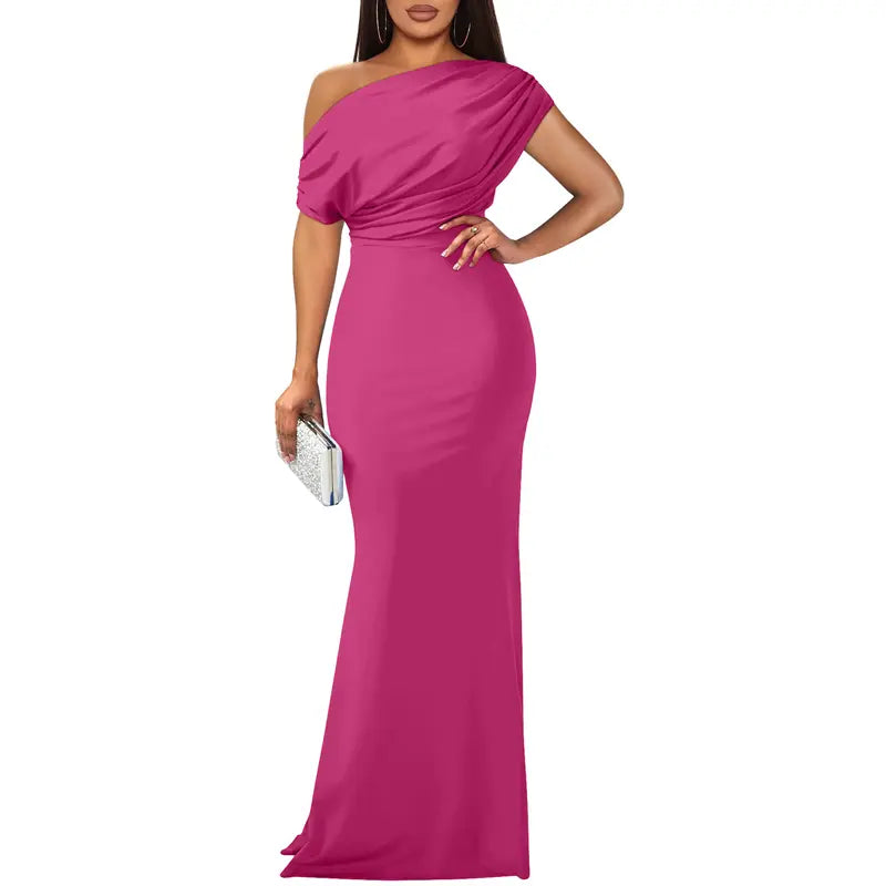Roos | Elegante Off-Shoulder Avondjurk