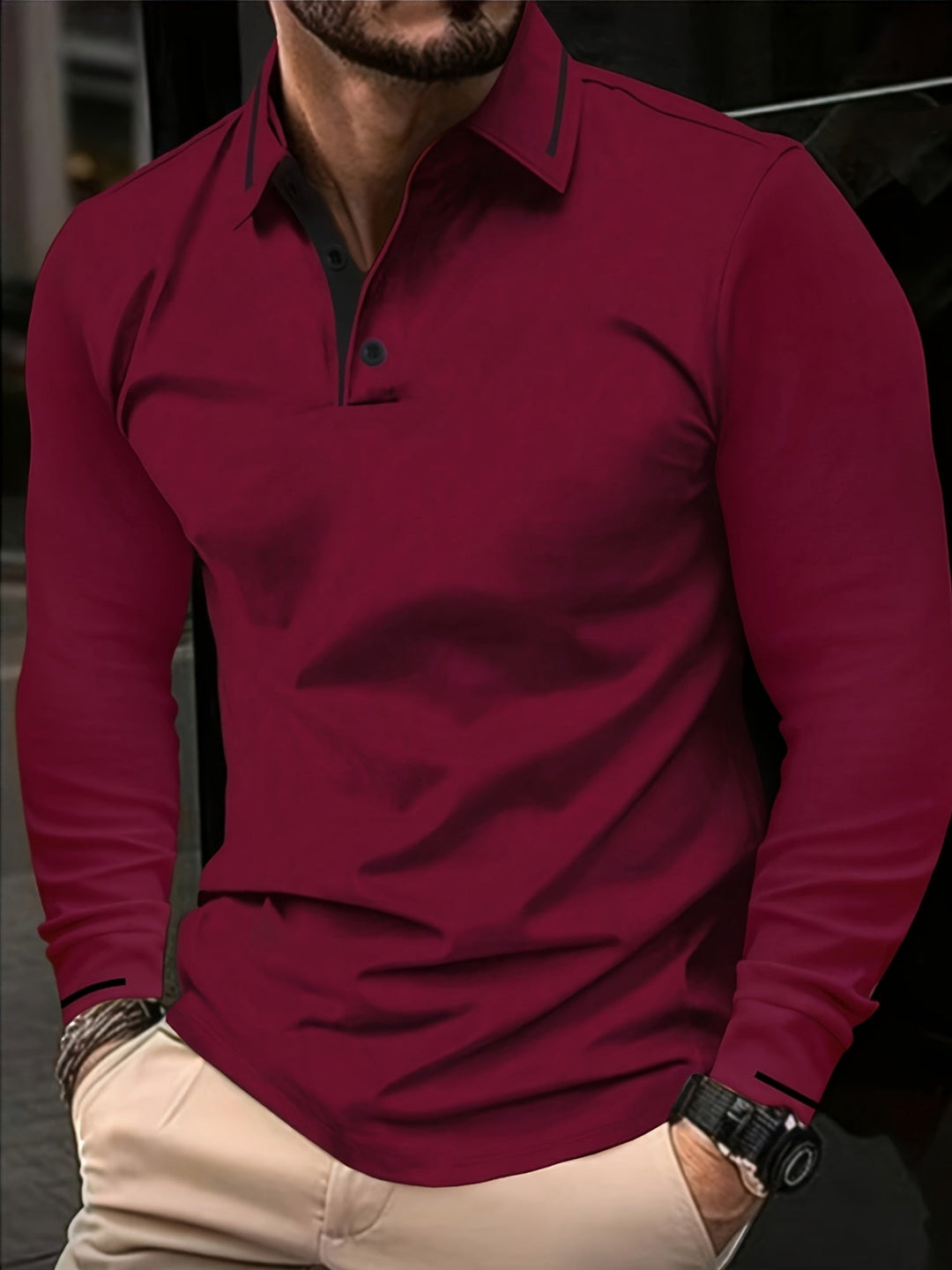 Dalton | Verfijnde Lange Mouwen Polo Shirt