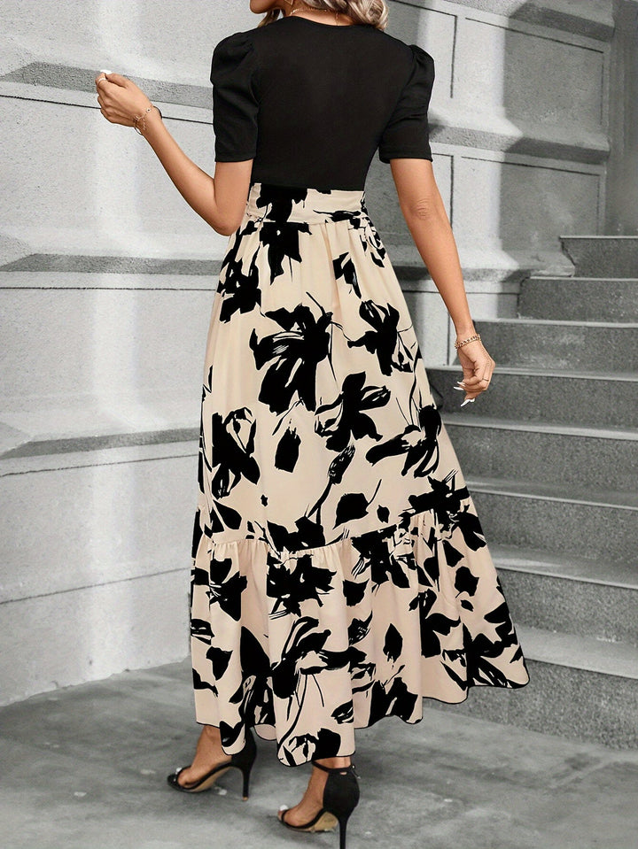 Helena | Geprinte Tiered Maxi Jurk