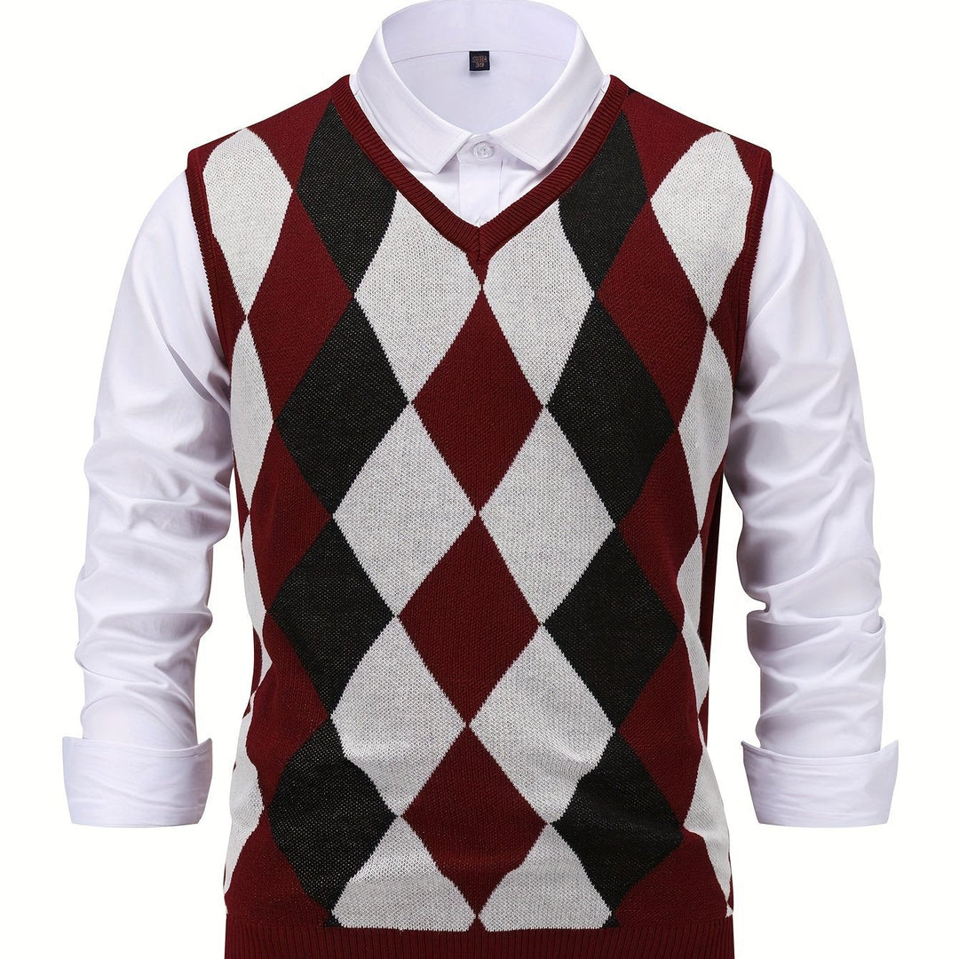 Chandler | Klassieke Argyle Trui Vest