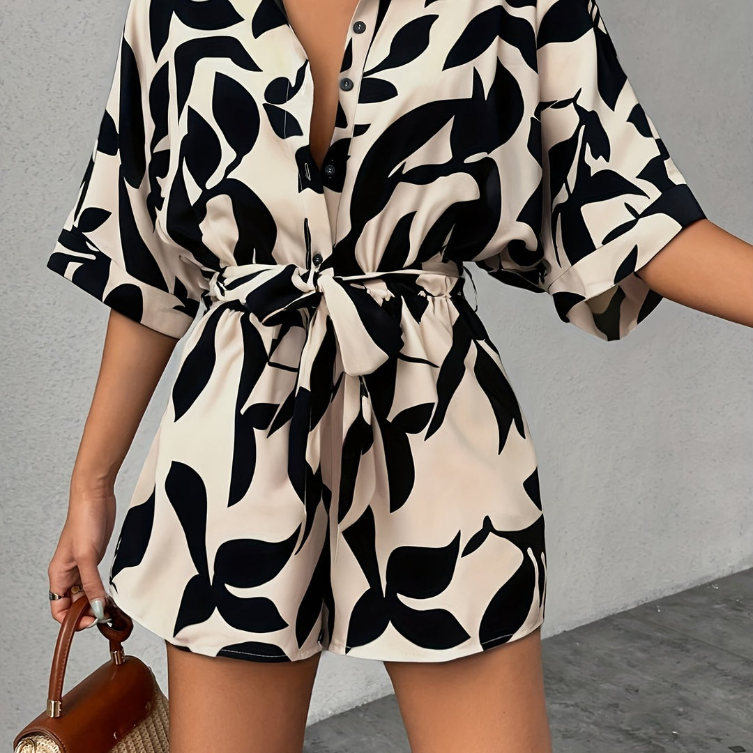 Renata | Gestreepte Romper met Ceintuur