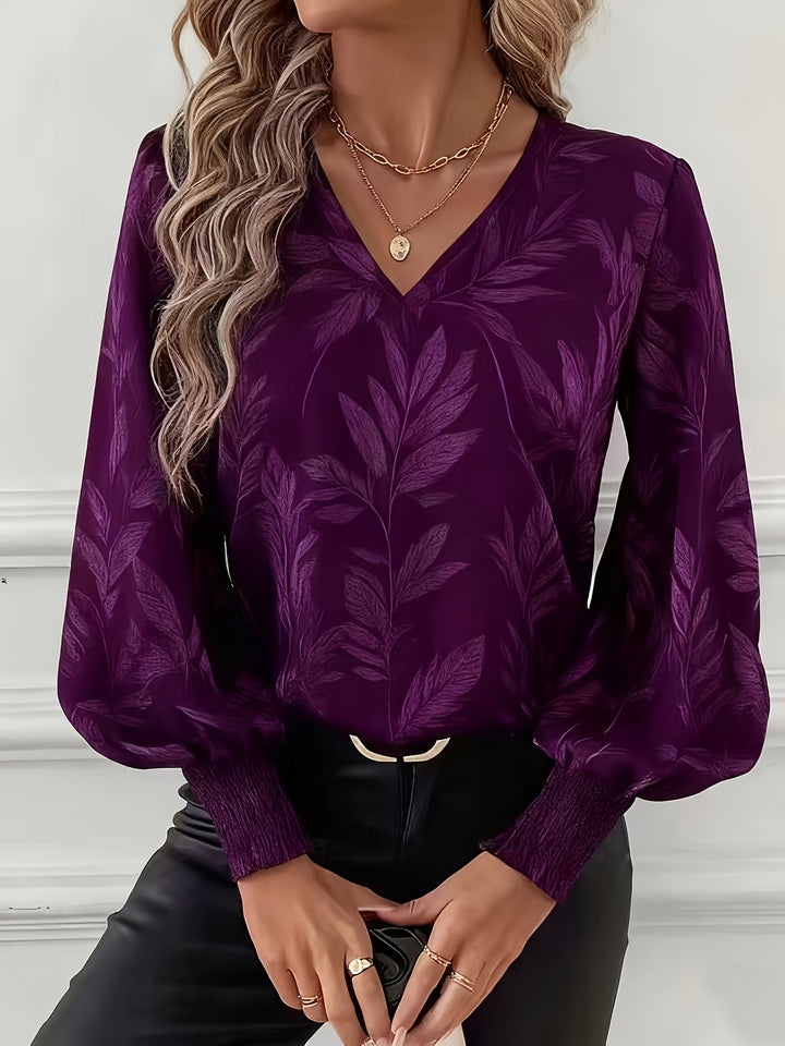 Elena | Botanische V-Hals Blouse
