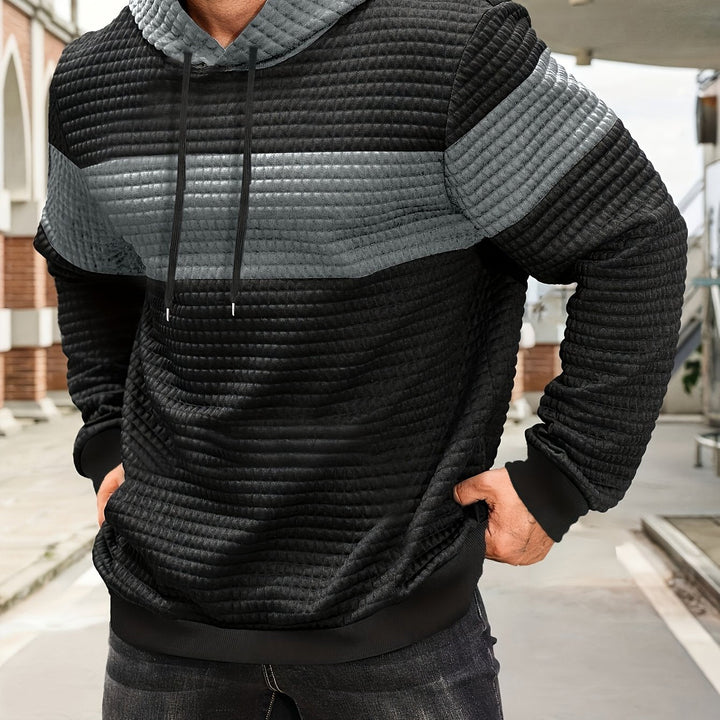 Hayes | Textured Colour-Block Hoodie