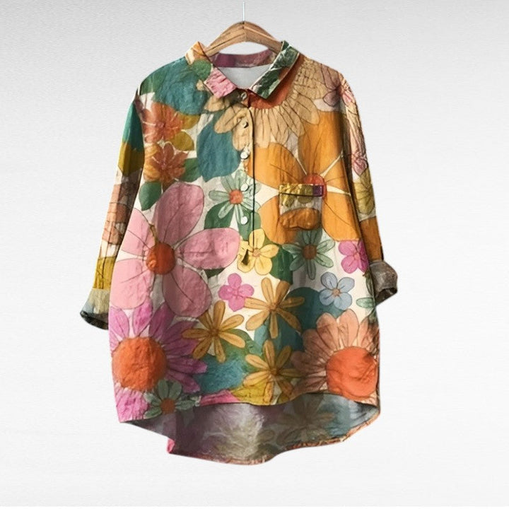 April | Klassieke Bloemenkraag Blouse