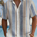 Gregory | Ontspannen Gestreepte Korte Mouwen Shirt