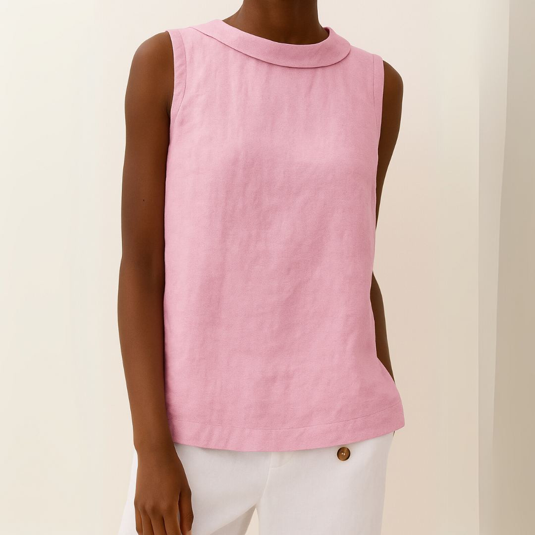 Harlow | Casual Mouwloos Rolkraag Top