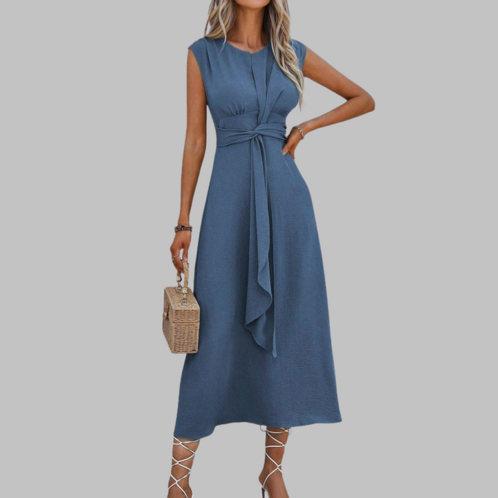 Alayna | Elegante Mouwloze Maxi-jurk met Ronde Hals