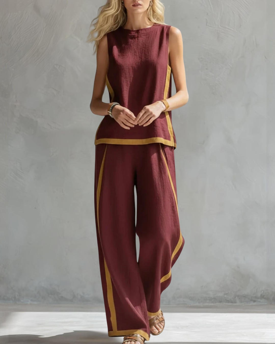 Layla | Elegante Mouwloze en Brede Broek Set