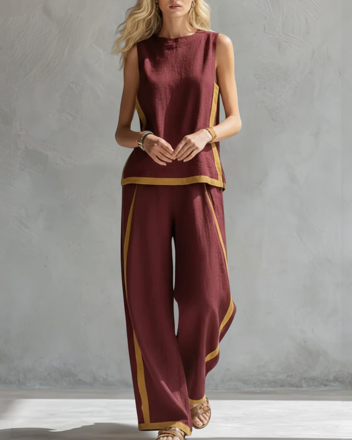 Layla | Elegante Mouwloze en Brede Broek Set