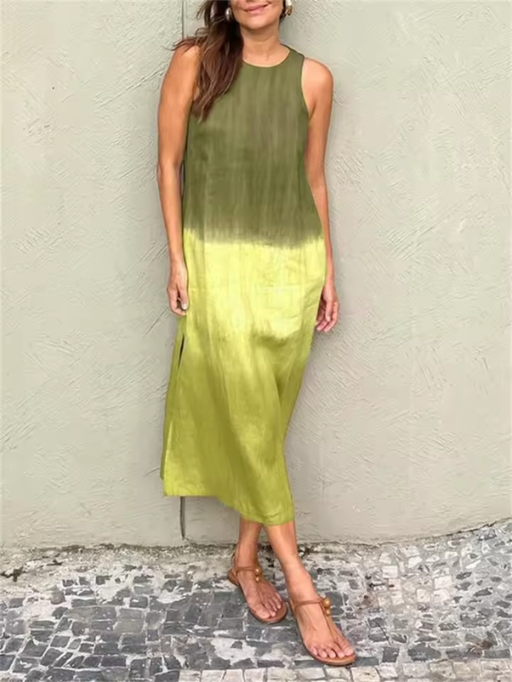 Katie | Mouwloze Zomerjurk met Ronde Hals