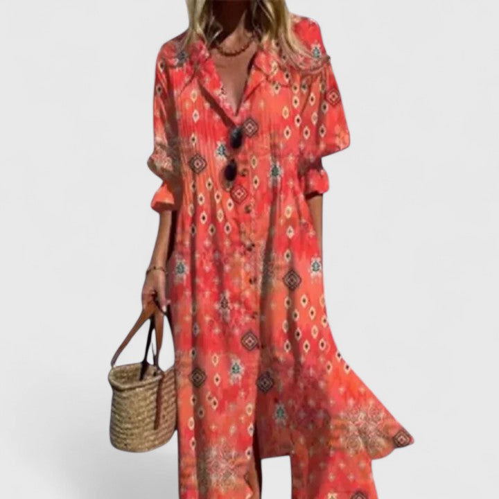 Paula | Elegante Multicolor Boho Jurk