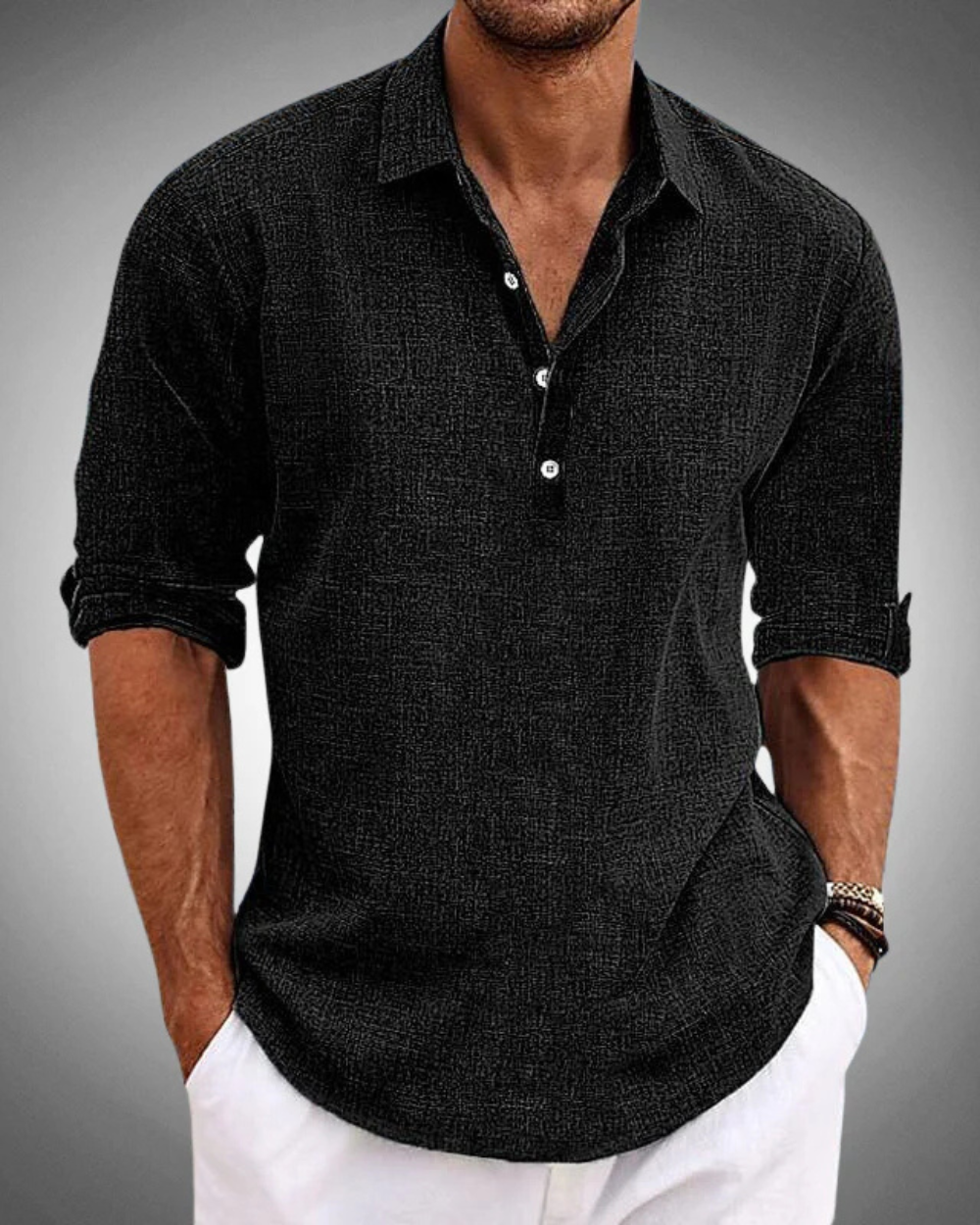 Caleb | Verfijnd Knop-Front Klassiek Shirt