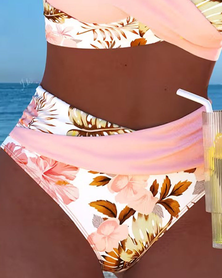 Vivienne | Bloemige Contrast Cut-Out Bikini