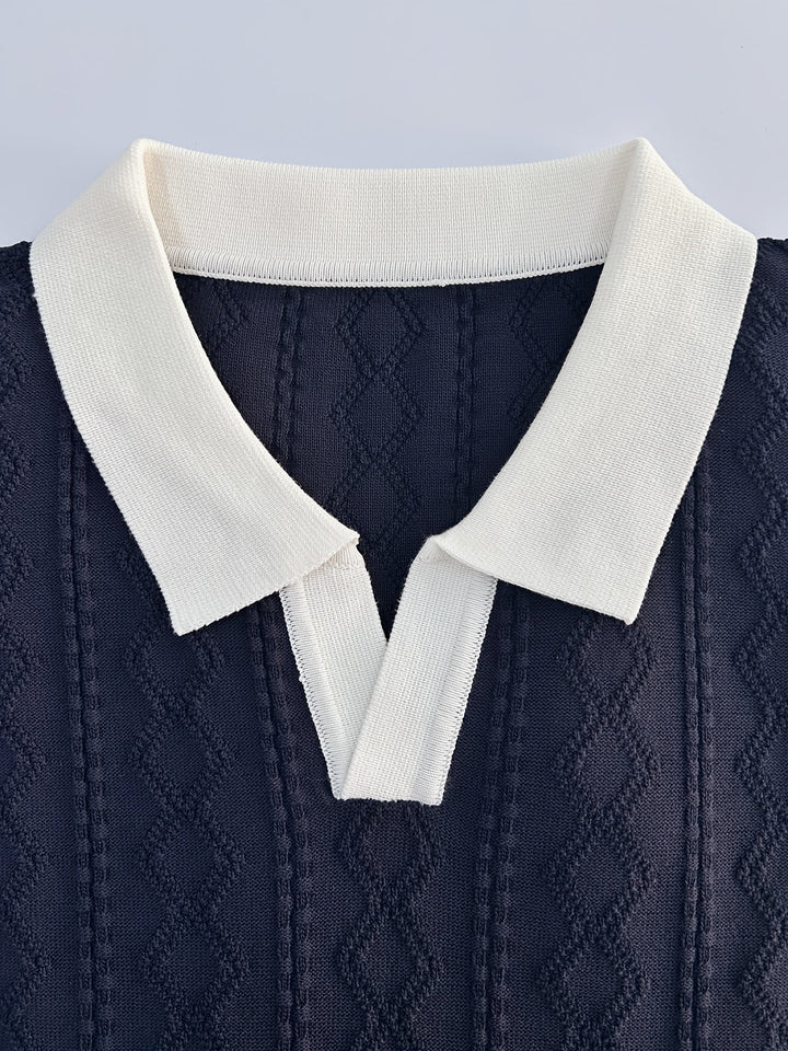 Barrett | Getextureerde Polo met Contrastkraag