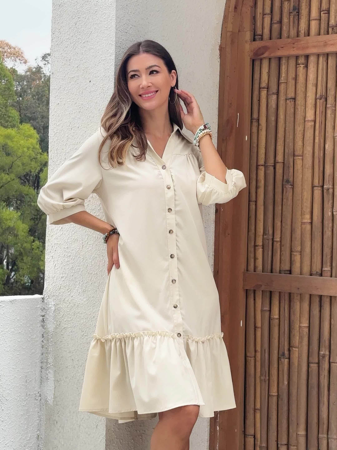 Maevelle | Knoploze Boho Midi Jurk