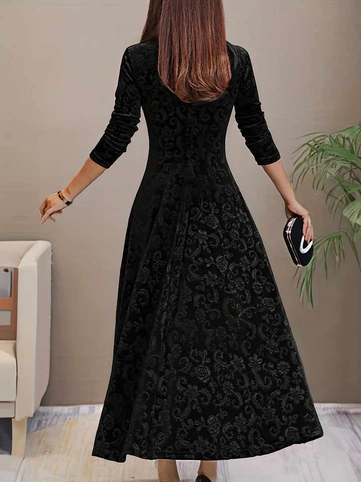 Adeline | Elegante Midi-jurk met Lange Mouwen