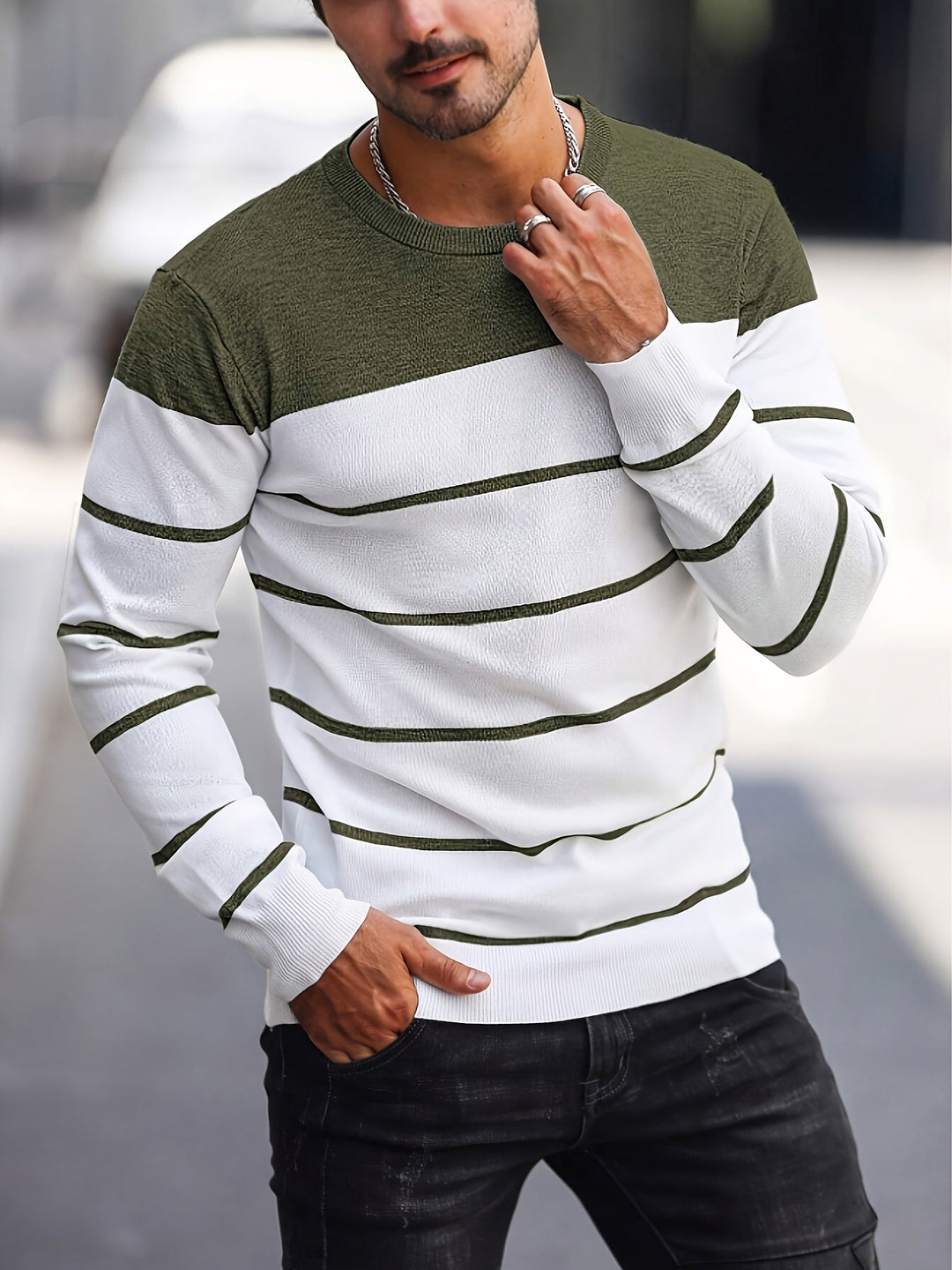 Henry | Gestreepte Crew Neck Trui