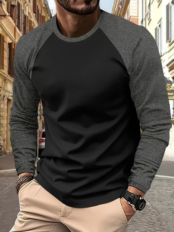 Trevor | Twee-Tone Raglan Lange Mouwen Top