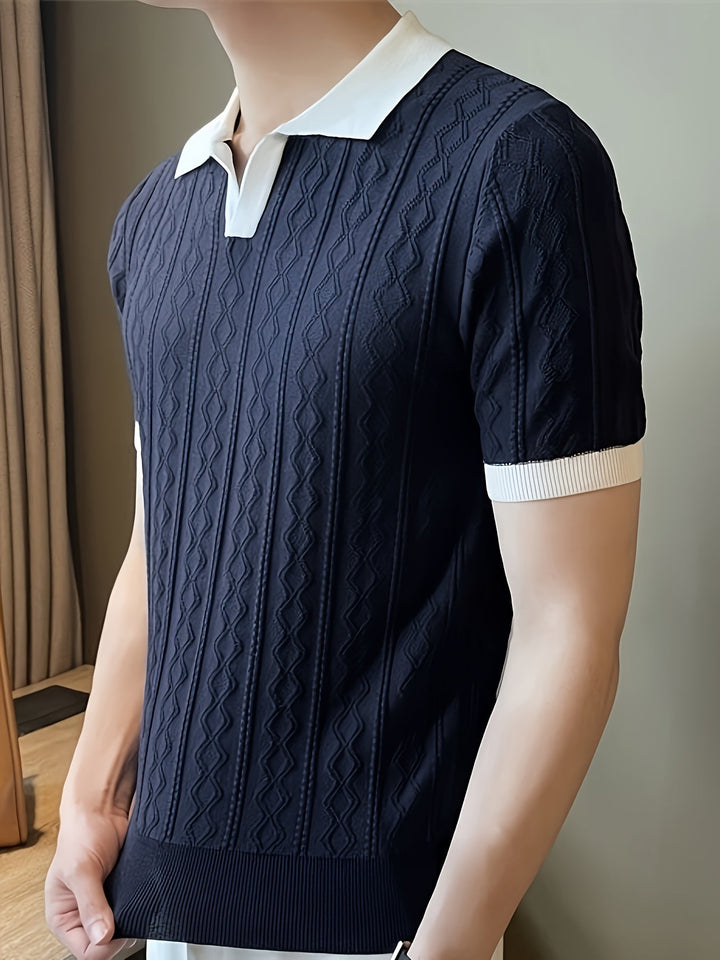 Barrett | Getextureerde Polo met Contrastkraag