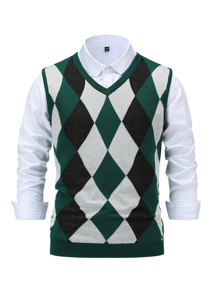 Chandler | Klassieke Argyle Trui Vest