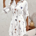 Josie | Bloemen Knop-Front Shirt Jurk