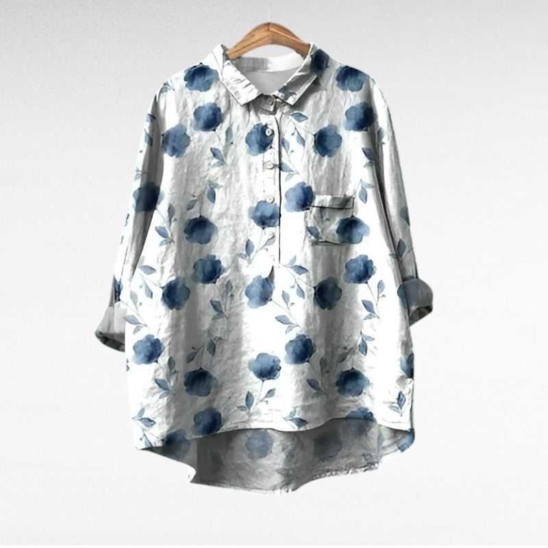 April | Klassieke Bloemenkraag Blouse