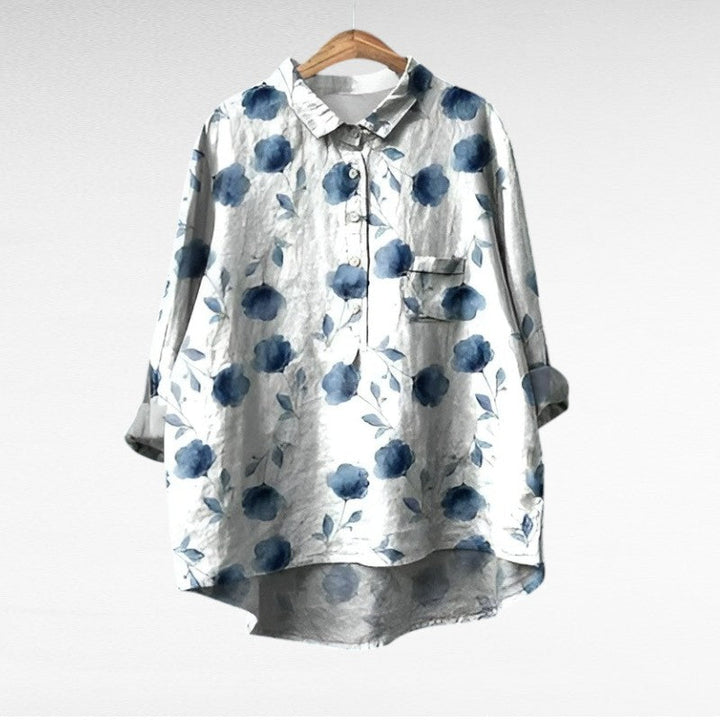 April | Klassieke Bloemenkraag Blouse