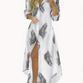 Aria | Gestreepte Button-Down Maxi Jurk
